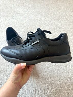 Mephisto Men's Black Leather Lace-Up Sneaker
